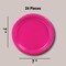 24 Count Hot Pink Paper Plates 7" Round Dessert Plates for Birthday and Events